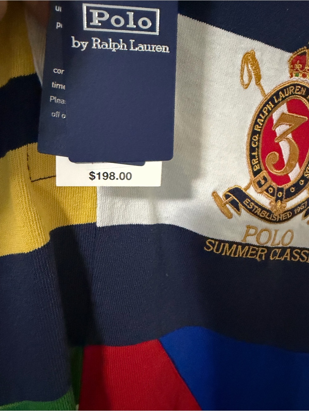 Brand new with tags Ralph Lauren Multicolor Crest Patch Rugby Polo - Picture 2 of 3